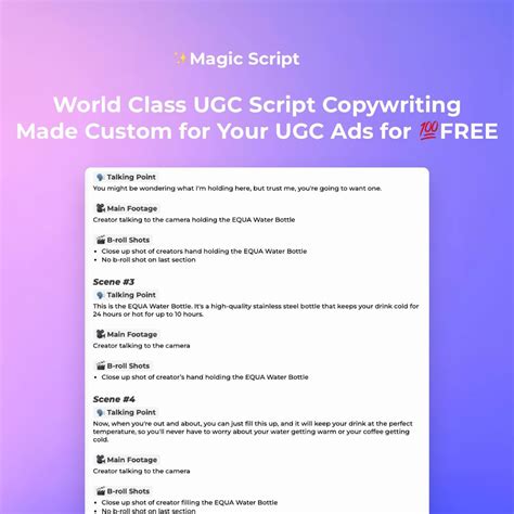 ugc script examples